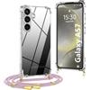 OLEPHY Trasparente Cover con Cordino per Samsung Galaxy A57 5G, OroRosa