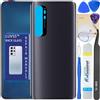 LUVSS Coperchio Copribatteria Scocca Vetro Posteriore Imposta per Xiaomi Mi Note 10 Lite (Nero)