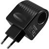 kwmobile trasformatore di Tensione da 230V / 12V e 1000mA - accendisigari Auto - convertitore Presa per Corrente - Adattatore Inverter da 12 Watt