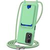 SNCLET Case per Motorola Moto E14 Protective Custodia Silicone Liquido TPU Morbido Bumper Cover con Porta Carte Corda per Cordino Regolabile Protective Custodia per Motorola Moto E14,Verde