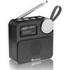 Romicta Radio DAB/DAB+ con Bluetooth 5.0, display a colori, slot per schede MicroSD, sveglia e timer, ricaricabile, ideale per casa e in viaggio