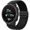 GIOPUEY Cinturini Magnetica Compatibile con SUUNTO Nautic S, Cinturino in Morbido Nylon Intrecciato [Unisex] [Traspirante] - Black