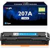 Meagiis 207A Ciano W2211A Toner Compatibili con HP 207A (Con Chip, 1 Ciano) | Compatibili con HP Color LaserJet Pro M255dw, M255nw, MFP M283fdn, M283fdw, M282nw; Con Smart Chip; Stampa a colori brillante