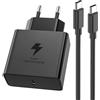 Tepow 45W USB C Caricatore Caricabatterie Alimentatore USB C Presa Fast Charger Tipo C con 2M USBC Cavo, Spina USBC Spinotto Ricarica Rapida Adattatore per Samsung Galaxy S26 S25 S24 S23 S22 S21 S20FE A53