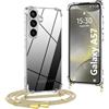 OLEPHY Trasparente Cover con Cordino per Samsung Galaxy A57 5G, Beige