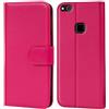 Verco custodia per Huawei P10 Lite, Case per P10 Lite Cover PU Pelle Portafoglio Protettiva, Rosa