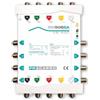 FRACARRO Multiswitch a cascata 5 ingressi, 8 uscite derivate, TV passiva e satellitare attivo con guadagno regolabile (0-20dB), banda satellitare fino a 2300MHz, alto isolamento (SWI508SA)