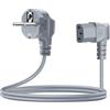 YINGAYOU Cavo Alimentazione Schuko IEC C13 10A 250V Cavo Alimentazione PC Corto Spina Schuko CEE 7/4 a Presa C13 per PC, Computer, Monito (Grigio, 1.5 m)