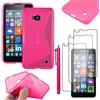 ebestStar - Cover Compatibile con Microsoft Lumia 640 LTE Dual Custodia Protezione S-Line Silicone Gel TPU Morbida e Sottile + Penna +3 Pellicole plastica, Rosa [Apparecchio: 141.3x72.2x8.8mm, 5.0'']