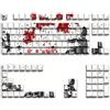 RXJMKCZ Raven Sakura Anime PBT Cherry Keycap Set 129 tasti, stampa laterale retroilluminazione sfumata RGB, magnetico for tastiera da gioco meccanica MX Switch(White Keycap)