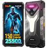 Ulefone Armor 34 Pro Plus 5G Rugged Smartphone, 25500mAh AI Smartphone con 150 Lumen Proiettore, 32GB+512GB, Dimensity 7400X Telefono Indistruttibile 6.95″ FHD/120Hz, Android 15/64 MP+50MP/NFC/WIFI 6E