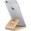 kalibri Supporto Smartphone Universale da Tavolo - Stand Cellulare Tablet Compatibile con iPad e iPhone - Sostegno Dock scrivania - Legno Betulla
