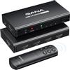 GANA - Splitter HDMI 5 in 1 out 4K@60Hz, commutatore e selettore HDMI con telecomando, hub switch box HDMI in alluminio 2.0 per 3D, HDCP2.2, HDR, compatibile con Xbox, PS5/4/3, Fire Stick, Roku