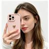 hdqICase Compatibile con OPPO A91 - Custodia con cuore 3D Dorato Elettroplaccato, Cover Morbida in TPU Opaco Corpo Intero