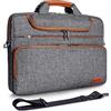 DOMISO Borsa per PC da 17 17,3 18 Pollici, Messenger Resistente all'Acqua con Tracolla, Compatibile con 17-18 Portatili e Notebook da Gaming/Dell/Lenovo/Acer/HP/MSI/ASUS, Grigio Scuro