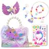 LSSAGOON Unicorno Borsetta Bambina Tracolla, Principessa Borsa Pochette con Il Set di Gioielli da Vestire per Bambini, Graziosa Piccola Portafoglio, Moda Crossbody Ragazze Sacca, Regalo Bimba Compleanno Natale
