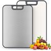 Barhon Tagliere in acciaio inox, 43,9 x 31 cm, doppio tagliere per la cucina, in acciaio inox/paglia di grano per carne e verdure, facile da pulire, lavabile in lavastoviglie
