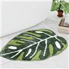 Witzest Green Plant Tappeto da bagno carino Monstera a forma di foglia antiscivolo tappetino divertente botanico lavabile piccolo opaco decorazione