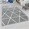 Paco Home Tappeto da soggiorno, moderni colori pastello, stile scandinavo, con motivo a rombi, Dimensione:160x220 cm, Colore:Grigio