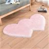 Hixingo Tappeto Camera da Letto Peloso Forma Cuore Tappeto Salotto Moderno Shaggy a Pelo Lungo Tappeti Camera da Letto Soffice Antiscivolo Zerbino Peloso per Corridori (Rosa chiaro,60x120cm)