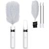 RTBXCOND 3 in 1 Spolverino Elettrico aspirapolvere auto, Spolverino Elettrico Ricaricabile 360° Rauotabile Duster Spazzole per Pulire con prolunghe per casa, ufficio, Auto (Bianco)