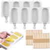 IATAHI 2 pezzi Stampi per Ghiaccioli in Silicone,Stampi per Ghiaccioli con 100 Bastoncini,Stampi per Gelato,Stampo per Ghiaccioli,Stampi per Gelato fatti in Casa,per Bambini Adulti