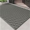DEXI Zerbino Ingresso Esterno 81 x 122 cm, Zerbini Antiscivolo Foro di Drenaggio, Tappeto Interno Impermeabile Rimozione Della Polvere per Porta, Giardini, Grigio