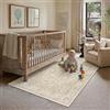 PureCozy Vintage Tappeto Salotto 140x200cm Beige Soggiorno Antiscivolo Lavabile in Lavatrice Tappeti Cameretta Bambino Grande Tapette Ufficio Lavanderia Pelo Corto Rug