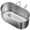 WheatThrive Cestello di scarico per lavello in acciaio inox, per uso in cucina, progettato per filtrare rifiuti alimentari, frutta, verdura e mantenere i tubi di scarico trasparenti (gancio argento)
