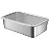 EasyByMall Set di contenitori ermetici quadrati per alimenti con coperchio, in acciaio inox, per la conservazione di alimenti sani (M)