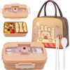FCXVXCL Capybara Borsa Porta Pranzo Cartoni Animati Scatola Pranzo con Scomparti e Posate Portatile Design Sicurezza Forno Microonde per Lavoro Scuola Ufficio Viaggi Spiaggia