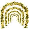 Bacucine Ghirlanda di girasoli artificiali da 2,3 m, in seta, da appendere, con foglie verdi, per casa, matrimonio, festa, giardino, decorazione da tavolo