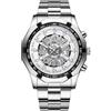 JewelryWe Orologio da Polso al Quarzo da Uomo: Orologio in Acciaio Inossidabile con Calendario Lancette Luminose Orologio Sportivo Impermeabile Regalo per lui