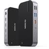 MOKiN Docking station USB C 3 HDMI, docking station 16 in 1 due monitor, docking station per laptop tre display con USB A/C 3.1, USB 3.0/2.0, PD da 100 W, Ethernet, audio e microfono, SD e MicroSD per