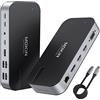 MOKiN Laptop Docking Station 2 HDMI USB C, 16 in 1 Dock con Dual Monitor Display con 4K 2 HDMI, DP, VGA, RJ45, SD/TF, 100W PD, Audio für Dell Surface HP Lenovo
