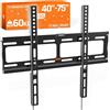 RICOO F0244 Supporto TV da parete Staffa TV 40-75 pollici per 40 43 49 50 55 58 65 70 75 pollici fisso slim fino a 60 kg max VESA 400x400