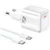 YISH 45W Caricatore USB C Caricabatterie：GAN PD3.0 Alimentatore USB C Rapido Compatto Carica Batterie Cellulare con 60W Cavo Type-C 1M Spina Ricarica Adattatore Tipo C Presa Spinotto per Smartphone