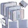AiQInu Organizer Valigie 7 Pezzi Set,Waterproof Packing Cube Set Viaggio Organizer per i Vestiti,Scarpe,Intimo