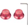Dopro Set di viti universali in metallo da 1/4 di pollice per chitarra e basso, manopole in alluminio per potenziometro volume/tono, manopole per Strat/Ibanez/Yamaha/LP Les Paul 1V1T, rosso