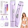 JTF Rasoio Elettrico Donna 4-in-1,Depilatore per Parti Intime, Bikini, Viso, Ascelle, Gambe e Braccia - IPX7 Impermeabile,Ricaricabile USB, Uso Bagnato e Asciutto (Viola)