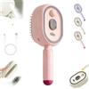Generico 2026 Nuova spazzola a vapore elettrica, spazzola for lisciare i capelli ricaricabile con pettine districante, cuscino d'aria for capelli lunghi/corti Pulizia spa domestica Toelettatura Styling(Pink)