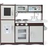 Bayer Chic 2000® Cucina per bambini in legno, cucina giocattolo con congelatore, forno e altro ancora, stimola la creatività e l'immaginazione, dai 3 anni in su, marrone/argento