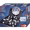 Noris 606150493 - Tamburo da bingo con chip, 90 palline e 12 carte da bingo, gioco d'azione per tutta la famiglia, per bambini dai 6 anni in su, multicolore e onde del mare (Ocean Tides)