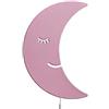 Homemania 8681847092704 Lampada A Parete Smiling Moon Per Soggiorno, Cucina, Camera, Ufficio Applique, Luce, Rosa, in MDF, 25x3x40 cm