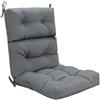 FANTASK Cuscino per sedia da giardino con schienale alto, con seduta da 56,5 x 51,5 x 12 cm + schienale 56,5 x 64,5 cm, per sedie da giardino e mobili in rattan, grigio (1)
