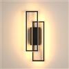 Riserva Applique da Parete Interno LED, 32W 3600LM Lampada da Parete Industriale Nero, Lampada da Muro Rettangolare per Camera da Letto, Soggiorno, Scala, Sala da Pranzo, Corridoio, 3000K Luce Calda