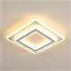 Goeco Plafoniera LED Soffitto Quadrata 44W 4950LM 3000K 30CM, Bianco | Lampada da Soffitto Moderna Paralume in Acrilico Luce Calda per Camera da Letto Soggiorno Cucina