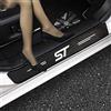 RIDGOEL 4 Pezzi ST Line Adesivi per Battitacco per Ford Focus Escape Ecosport Kuga F150 Puma Adesivo per Battitacco in Fibra di Carbonio Protezioni Per Davanzali Per Porte Auto White ST