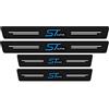 RIDGOEL 4 Pezzi ST Line Adesivi per Battitacco per Ford Focus EcoSport Kuga Mondeo Fiesta Puma, Adesivo per Battitacco in Fibra di Carbonio Protezioni per Davanzali per Porte Auto Blue