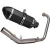 BHGMGEBLV Scarico Con Motocicletta Per Zontes ZT125 ZT 125 U1 G1 Z1 Z2 2021-2025 Collettore Di Collegamento Silenziatore Esagonale Con DB Killer Tubo Di Scarico Moto(D FULL BK)